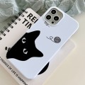 For iPhone 15 Pro Painted Pattern PC Phone Case(Black Cat)