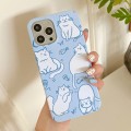 For iPhone 15 Pro Painted Pattern PC Phone Case(Funny Cat)