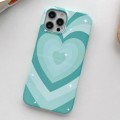 For iPhone 15 Pro Painted Pattern PC Phone Case(Green Love)