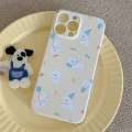 For iPhone 15 Pro Painted Pattern PC Phone Case(Milk Yellow Dog)