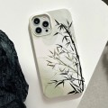 For iPhone 15 Painted Pattern PC Phone Case(Ink Painting)