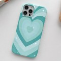 For iPhone 15 Painted Pattern PC Phone Case(Green Love)