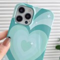 For iPhone 15 Painted Pattern PC Phone Case(Green Love)