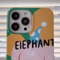 For iPhone 15 Plus Painted Pattern PC Phone Case(Elephant)