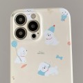 For iPhone 15 Plus Painted Pattern PC Phone Case(Milk Yellow Dog)