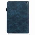 For Amazon Kindle Fire HD 8 2022 Embossed Striped Leather Tablet Case(Blue)