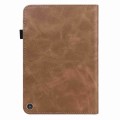 For Amazon Kindle Fire HD 10 2023 Embossed Striped Leather Tablet Case(Brown)