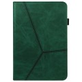 For Amazon Kindle Paperwhite 5 2021 Embossed Striped Leather Tablet Case(Green)