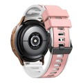 For Garmin Forerunner 265S / 255S / Venu 2S 18mm Weave Two-Color Silicone Watch Band(Light Pink Whit