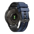 For Garmin Forerunner 265S / 255S / Venu 2S 18mm Weave Two-Color Silicone Watch Band(Dark Blue Black