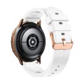For Amazfit GTR Mini / Bip 3 / Bip 3 Pro 20mm Solid Color Rose Gold Buckle Silicone Watch Band(White