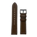 For Garmin Venu / SQ / SQ2 / Venu 2 Plus Stitching Black Buckle Genuine Leather Watch Band(Coffee)