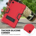 For Samsung Galaxy Tab A8 Contrast Color Robot Silicone Hybrid PC Tablet Case with Holder(Red Black)