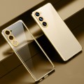 For Samsung Galaxy S23+ 5G SULADA Shockproof Plating TPU Transparent Phone Case(Gold)