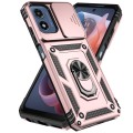 For Motorola Moto G Play 5G 2024 Sliding Camshield Holder Phone Case(Rose Gold)
