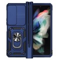 For Samsung Galaxy Z Fold4 Sliding Camshield Holder Phone Case(Blue)