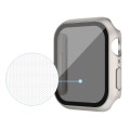 For Apple Watch SE 40mm Frosted PC + Anti-spy Tempered Film Integrated Watch Protective Case(Starlig