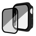 For Apple Watch 6 40mm Frosted PC + Anti-spy Tempered Film Integrated Watch Protective Case(Black)