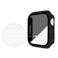 For Apple Watch 7 41mm Frosted PC + Anti-spy Tempered Film Integrated Watch Protective Case(Black)