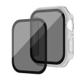 For Apple Watch 7 45mm Frosted PC + Anti-spy Tempered Film Integrated Watch Protective Case(Transpar