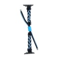 Silicone Bean Braided Cord Nylon Watch Band For Apple Watch SE 2023 44mm(Black Blue)