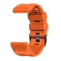 For Garmin Forerunner 965 / 955 / 945 / 935 Screw Black Steel Buckle Silicone Watch Band(Orange)