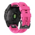 For Garmin Forerunner 965 / 955 / 945 / 935 Screw Black Steel Buckle Silicone Watch Band(Pink)