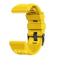 For Garmin Forerunner 965 / 955 / 945 / 935 Screw Black Steel Buckle Silicone Watch Band(Yellow)