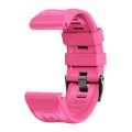 For Garmin Tactix 7 Pro / Fenix 7X  / 6X Pro 26mm Screw Black Steel Buckle Silicone Watch Band(Pink)