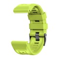 For Garmin Tactix 7 Pro / Fenix 7X  / 6X Pro 26mm Screw Black Steel Buckle Silicone Watch Band(Lime