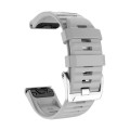 For Garmin Forerunner 965 / 955 / 945 / 935 Screw Silver Steel Buckle Silicone Watch Band(Grey)