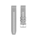 For Garmin Forerunner 965 / 955 / 945 / 935 Screw Silver Steel Buckle Silicone Watch Band(Grey)