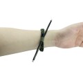 For Xiaomi Mi Band 4 / 3 Silicone Bean Braided Cord Nylon Watch Band(Black Green)