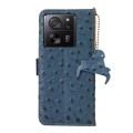 For Xiaomi 13T/Redmi K60 Ultra Ostrich Pattern Genuine Leather RFID Phone Case(Blue)