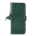 For Xiaomi Redmi Note 13R Pro Ostrich Pattern Genuine Leather RFID Phone Case(Green)