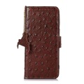 For Xiaomi Redmi Note 13R Pro Ostrich Pattern Genuine Leather RFID Phone Case(Coffee)