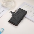 For Xiaomi Redmi Note 13 Pro Ostrich Pattern Genuine Leather RFID Phone Case(Black)