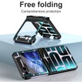 For Samsung Galaxy Z Flip5 5G Electroplating Folding Phone Case with Hinge(Black)