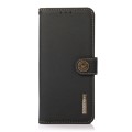For Samsung Galaxy A15 KHAZNEH Custer Genuine Leather RFID Phone Case(Black)