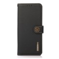 For Samsung Galaxy A05 KHAZNEH Custer Genuine Leather RFID Phone Case(Black)