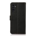 For Samsung Galaxy S23 FE KHAZNEH Side-Magnetic Litchi Genuine Leather RFID Phone Case(Black)