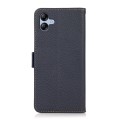 For Samsung Galaxy A05 KHAZNEH Side-Magnetic Litchi Genuine Leather RFID Phone Case(Blue)