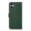 For Samsung Galaxy A05 KHAZNEH Side-Magnetic Litchi Genuine Leather RFID Phone Case(Green)