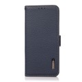 For Samsung Galaxy A05s KHAZNEH Side-Magnetic Litchi Genuine Leather RFID Phone Case(Blue)