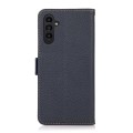 For Samsung Galaxy A05s KHAZNEH Side-Magnetic Litchi Genuine Leather RFID Phone Case(Blue)