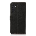 For Samsung Galaxy A25 5G Global KHAZNEH Side-Magnetic Litchi Genuine Leather RFID Phone Case(Black)