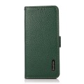 For Samsung Galaxy A35 5G KHAZNEH Side-Magnetic Litchi Genuine Leather RFID Phone Case(Green)