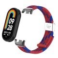 For Xiaomi Mi Band 8 / 8 NFC Metal Head + Nylon Braided Steel Buckle Watch Band(Red Blue)