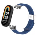 For Xiaomi Mi Band 8 / 8 NFC Metal Head + Nylon Braided Steel Buckle Watch Band(Cold Blue)