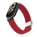 For Xiaomi Mi Band 8 / 8 NFC Metal Head + Nylon Braided Steel Buckle Watch Band(Red)